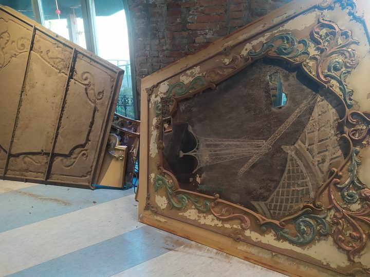 Outer panel on arrival at the workshop