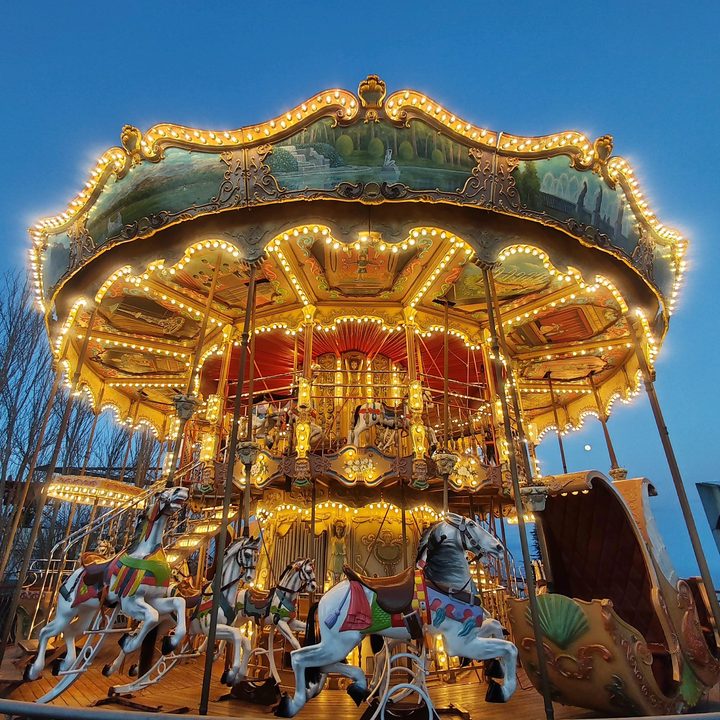The carousel turns again, full of life