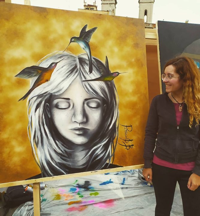 Painting at the Festival Lluïment (Girona)