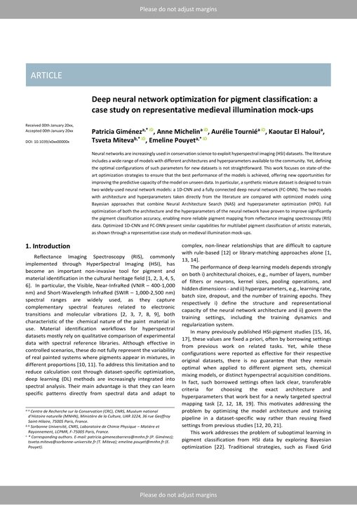 First page of the postdoctoral paper
