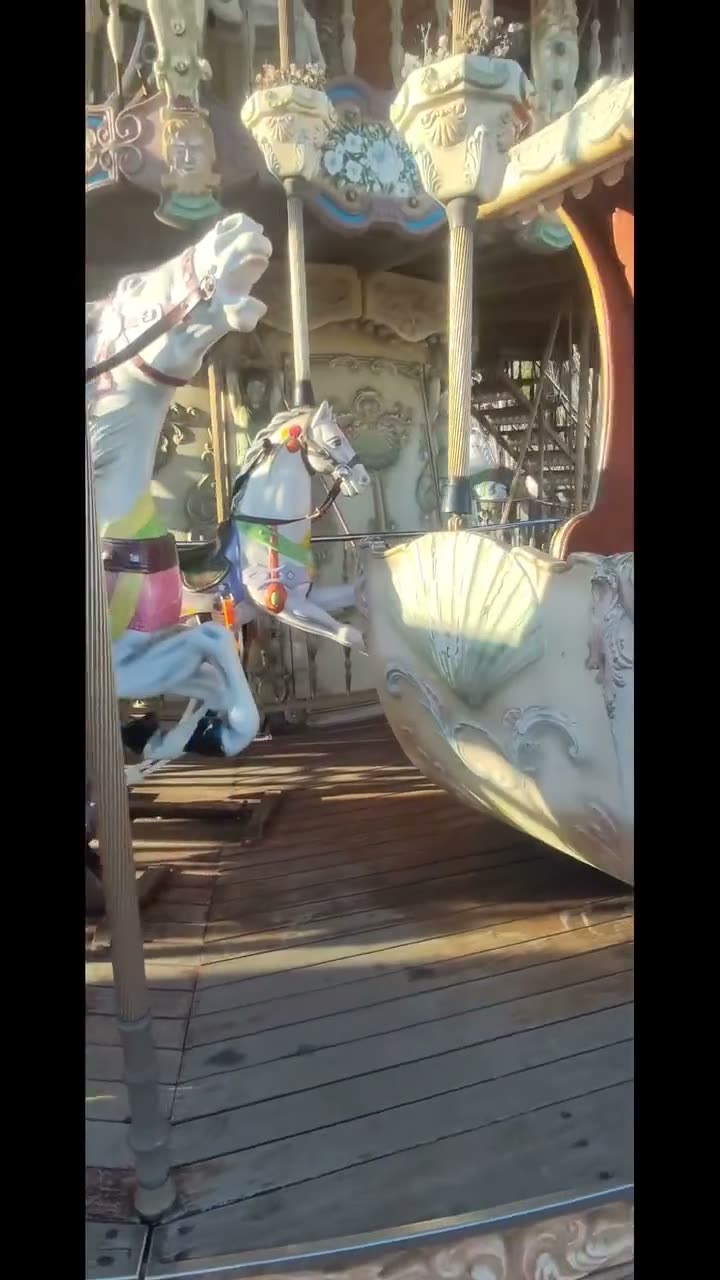 Before and after of part of the carousel