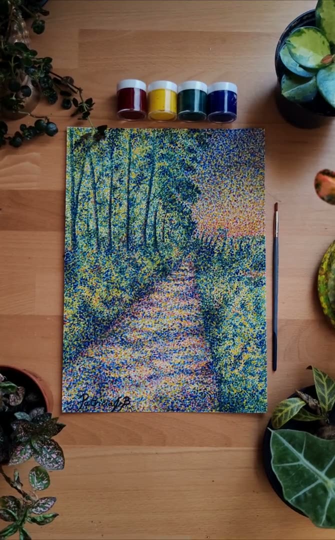 Pointillism, in progress